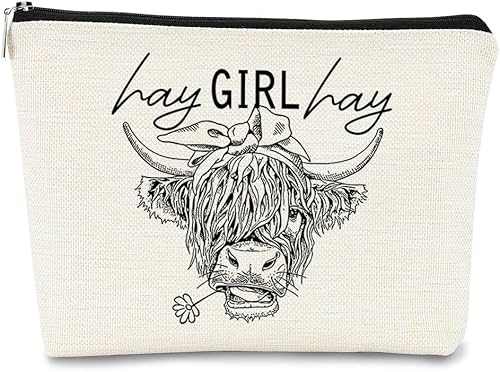 Miniatura 10 de BARPERY Western Heifer - Bolsa de maquillaje para niñas, vaca, café, bebida, vaquera, girasol, helado, cactus, rancho, bolsa de maquillaje, bolsa de