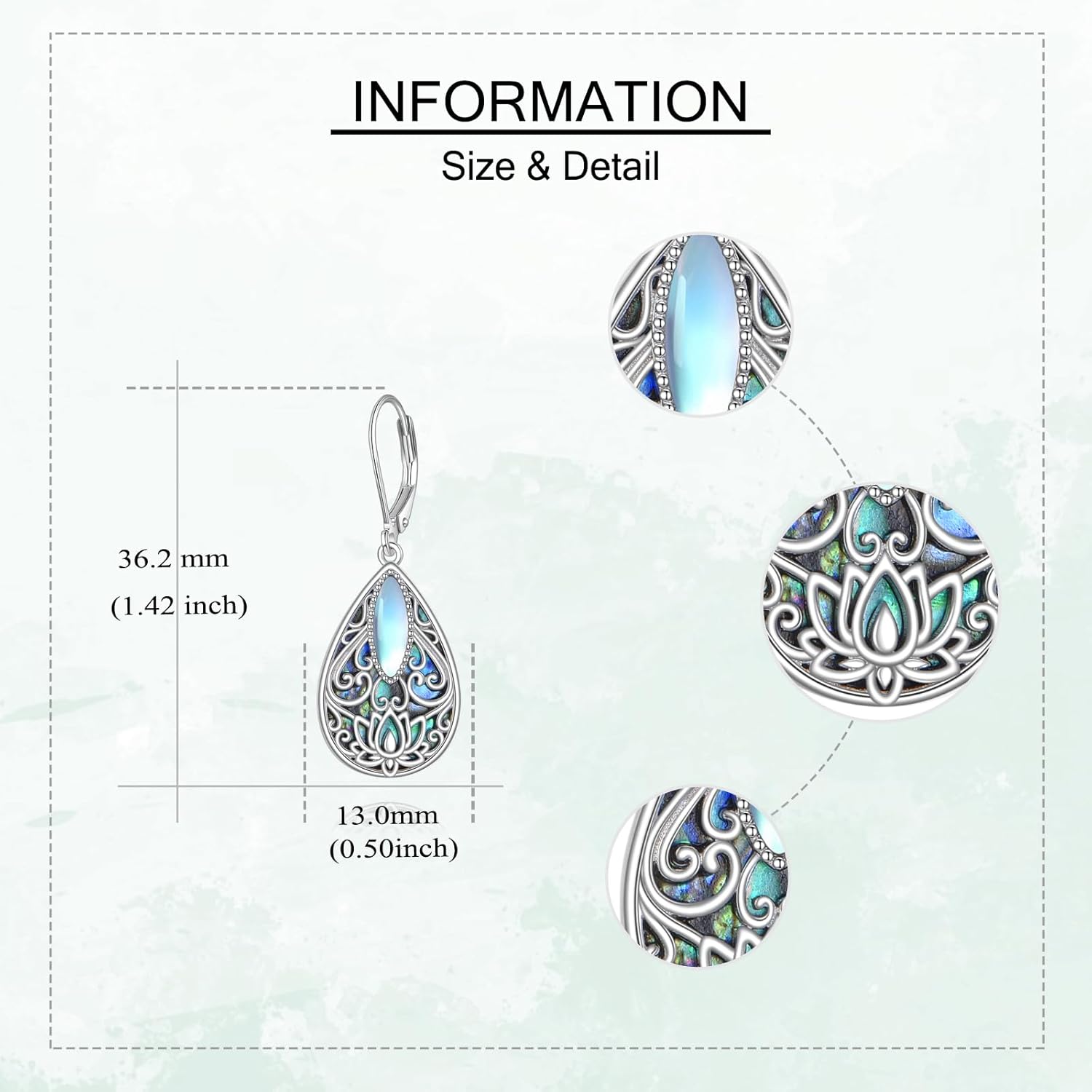 Dragonfly Filigree Earrings Sterling Silver Teardrop Abalone Shell Drop Dangle Earrings Filigree Leverback Earrings Jewelry - Image 5