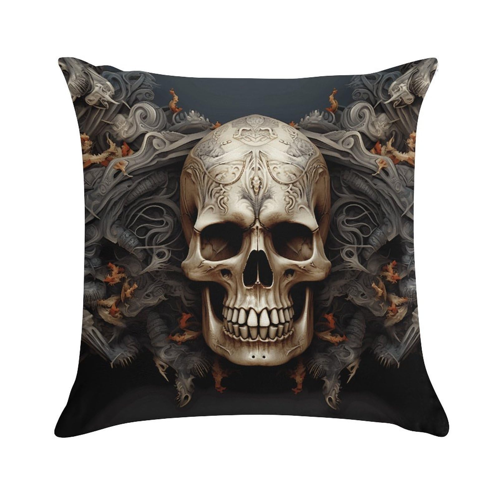VstaDank Skulls Throw Pillow Cover Square Lumbar Throw Pillow Case Soft Decorative Cushion Cases Short Plush Pillowcase with Zipper Luxury Cozy Pillows Shams for All Seasons
