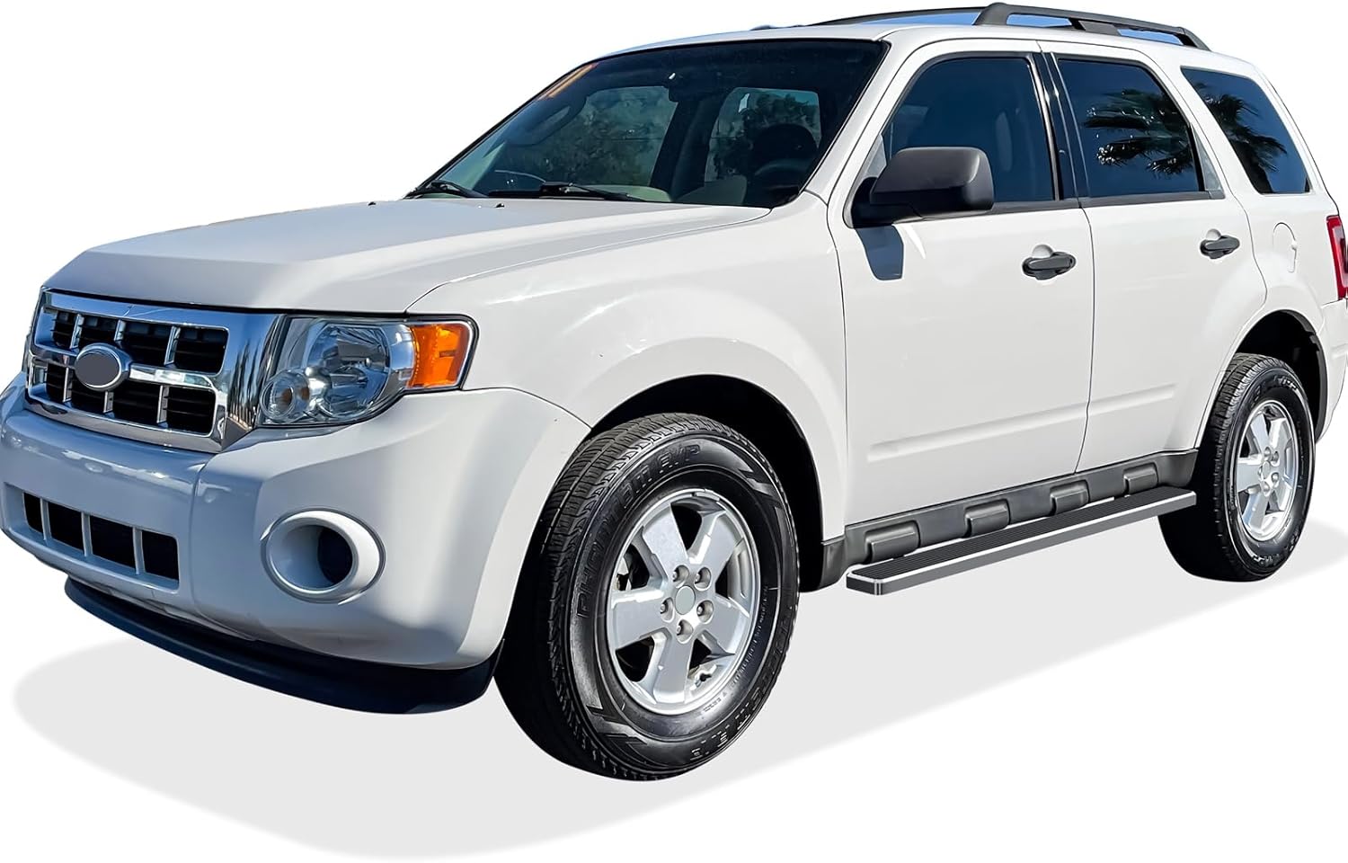 APS Running Boards (Nerf Bars Side Steps Step Bars) Compatible with Ford Escape 2008-2012 & Mazda Tribute 08-11 & Mercury Mariner 08-10 (Silver 5in 304 Stainless Steel)