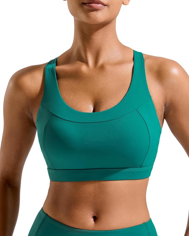 RUNNING GIRL Sports Bras for Women High Support Racerback Molded Cup Sports Bra with Sewn in Pads
