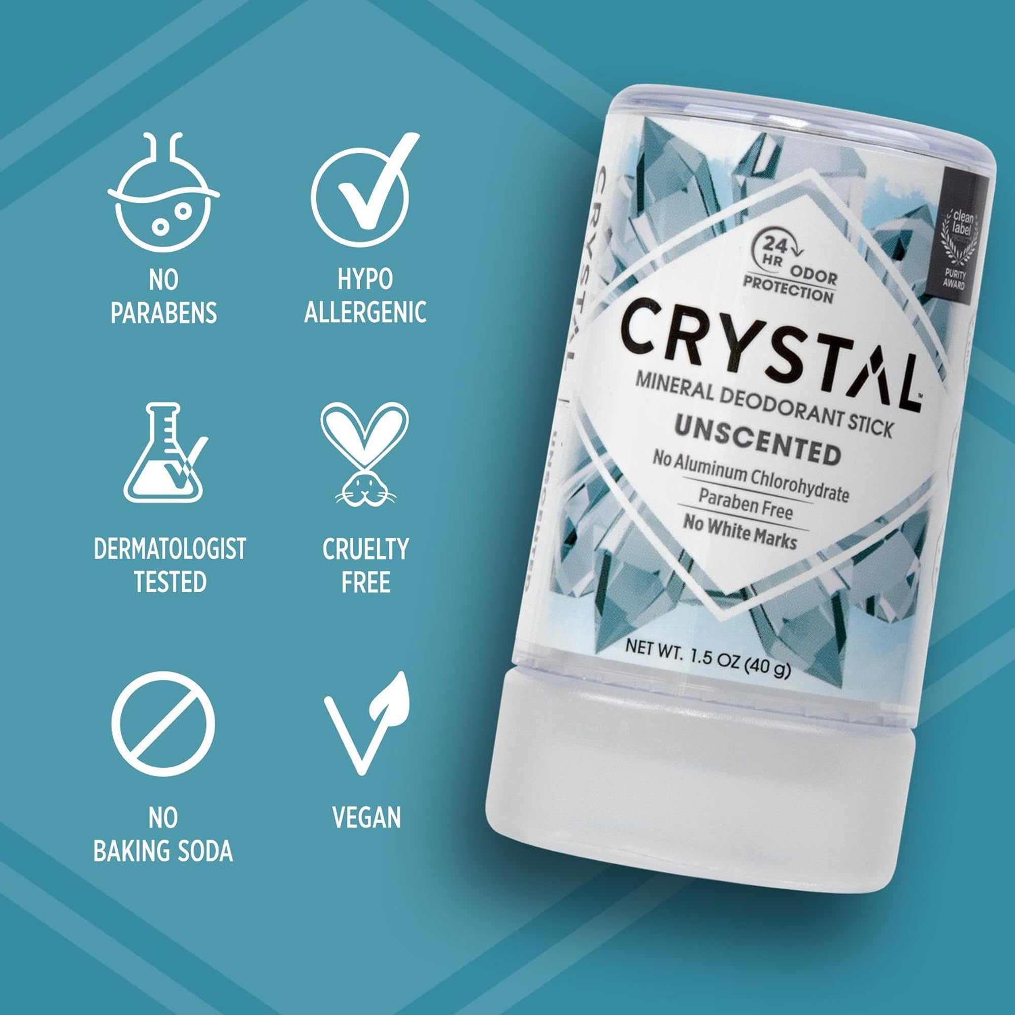 Crystal Mineral Deodorant - 24 Hour Odor Protection -5