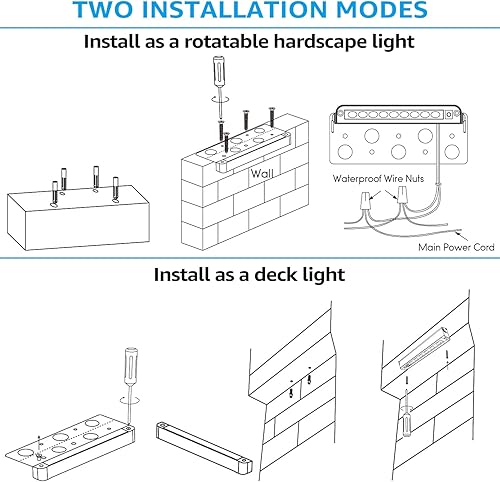Miniatura 6 de LEONLITE 5CCT 7 pulgadas LED Hardscape Lighting Swivel, 2200K2700K3000K4000K5000K seleccionable, luz de pared de contención, 12 V CACC, 4.5 W,