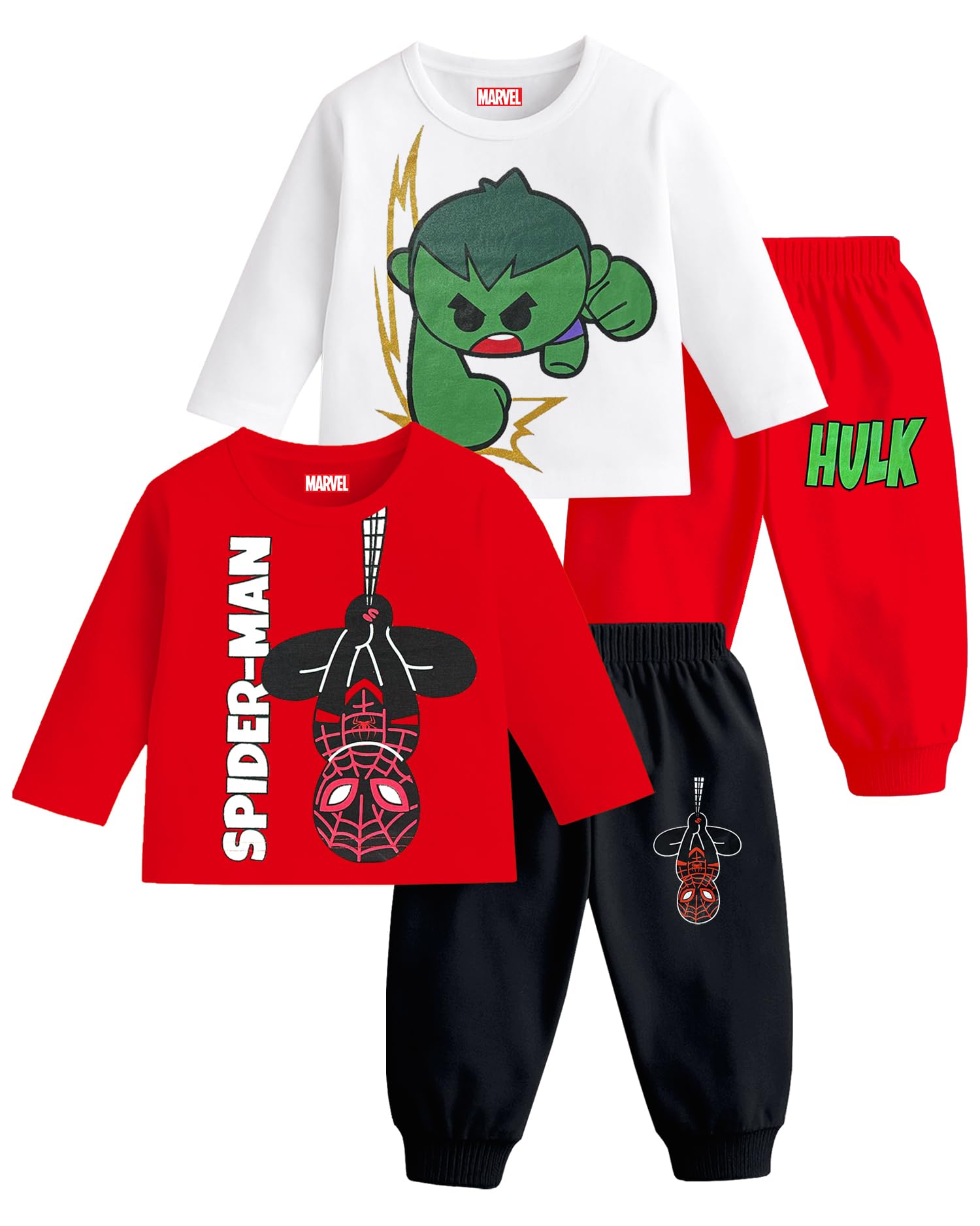 Kuchipoo © Marvel Boys Regular Fit Cotton T-Shirts and Pyjamas Set
