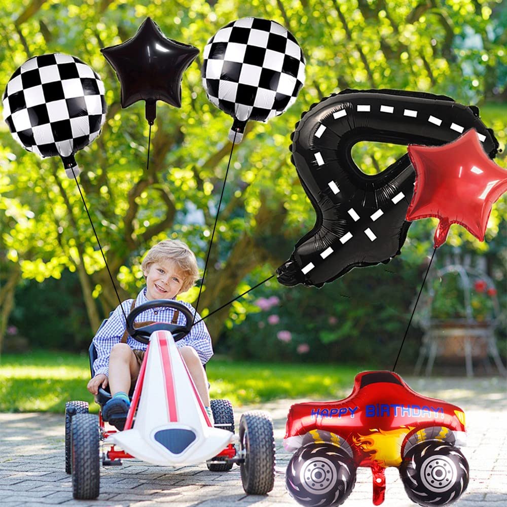 Liitata Racewagen luchtballonset raceauto 6e kinderen verjaardag decoratie cijfer 6 folieballon zwart grote racewagen ballonnen doelvlag ballon ster ballon voor jongens verjaardag party motto party Liitata Racewagen luchtballonset raceauto 6e kinderen verjaardag decoratie cijfer 6 folieballon zwart grote racewagen ballonnen doelvlag ballon ster ballon voor jongens verjaardag party motto party
