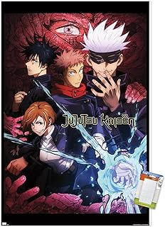 Trends International Jujutsu Kaisen - One Sheet English Wall Poster, 22.37" x 34.00", Poster & Mount Bundle