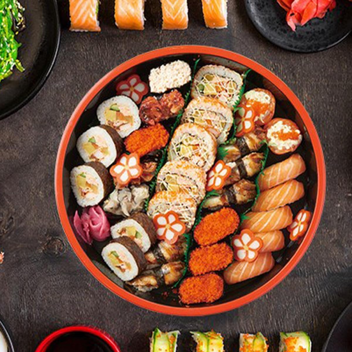 Beavorty Sushi Tray Sashimi Serving Plate with Drain Board 24.5cm Household Japanese Style Sushi Platter for Dining Table