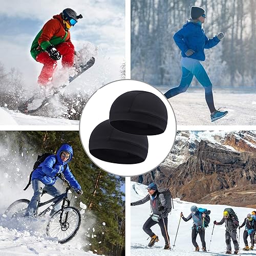 Miniatura 7 de TOPLOR Gorro de calavera que absorbe la humedad, forro de casco, gorro para correr para hombre, para motocicleta, ciclismo, transpirable, banda para