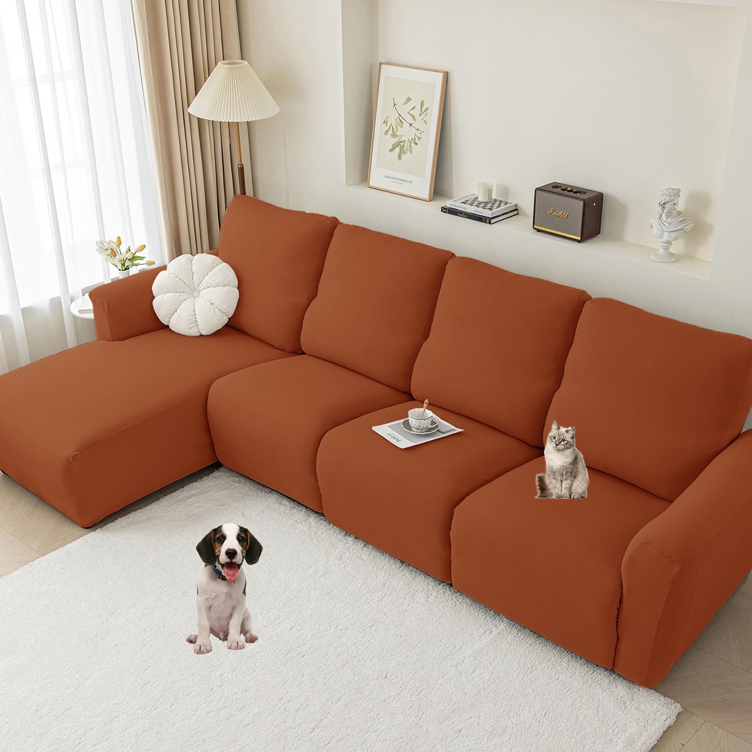 Protectores elásticos de sofás reclinables de 2 plazas que solucionan manchas en chaise longue