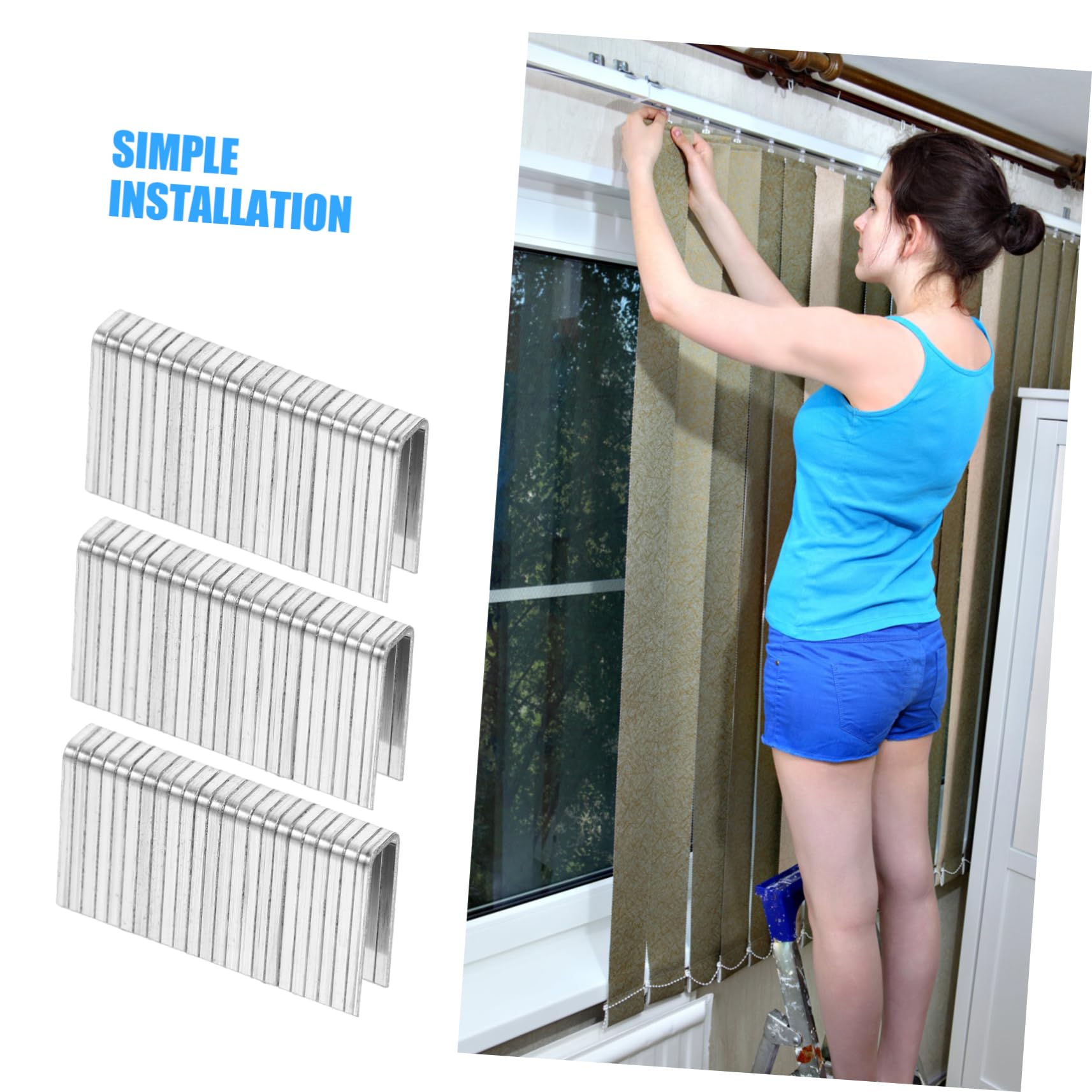 DOITOOL Essential Home Tool 80pcs Metal Shutter Repair Parts Shutter Replacement Staples for Blinds