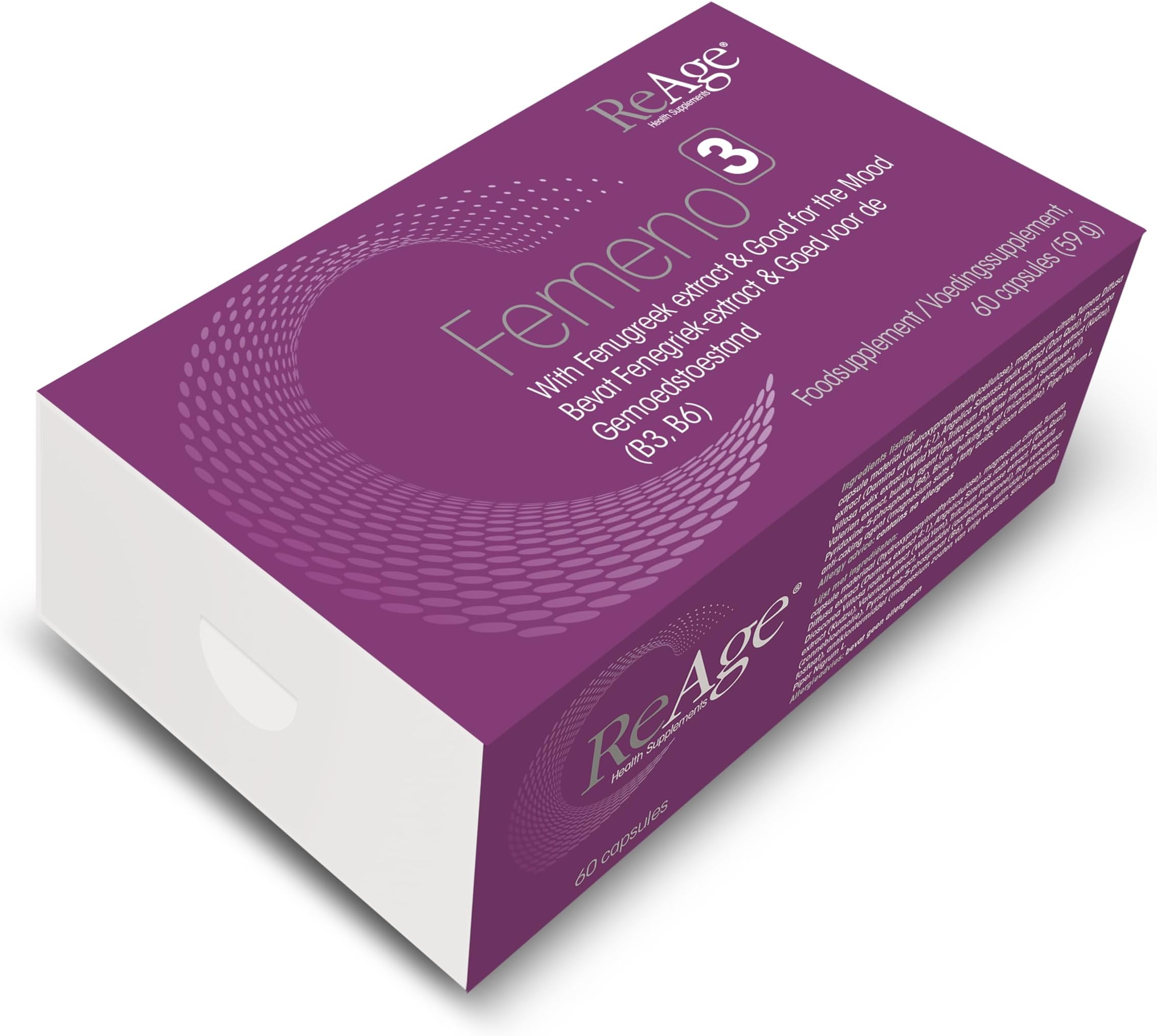 FEMENO 3 Women Supplement | Herbal Supplement with Maca Root, Fenugreek Extract and Tribulus Terrestris | 60 Capsules | by ReAge®