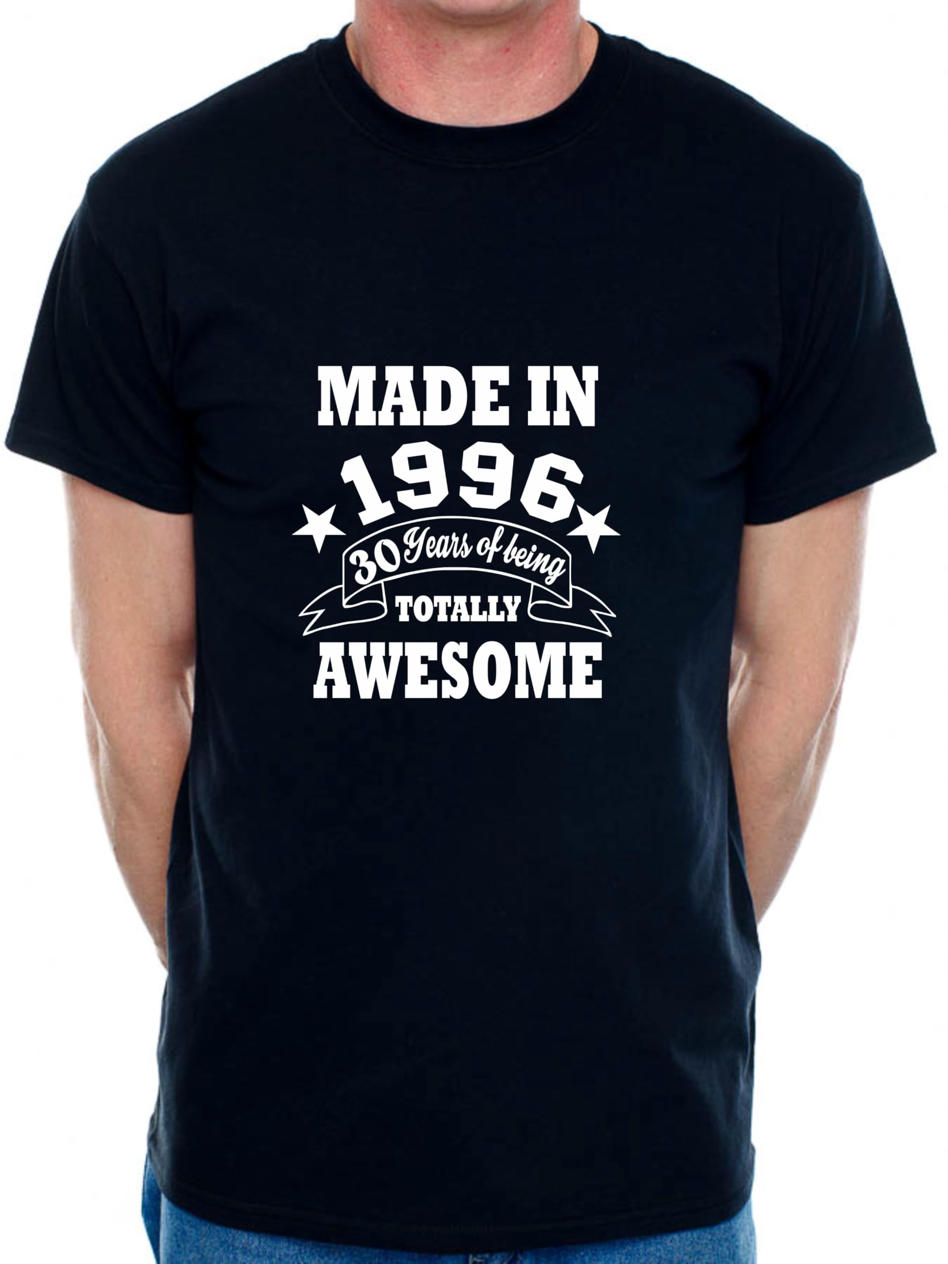 30th Birthday Men's T-Shirt Made in 1995 30 Years of Being Awesome Tee Shirt Small Black