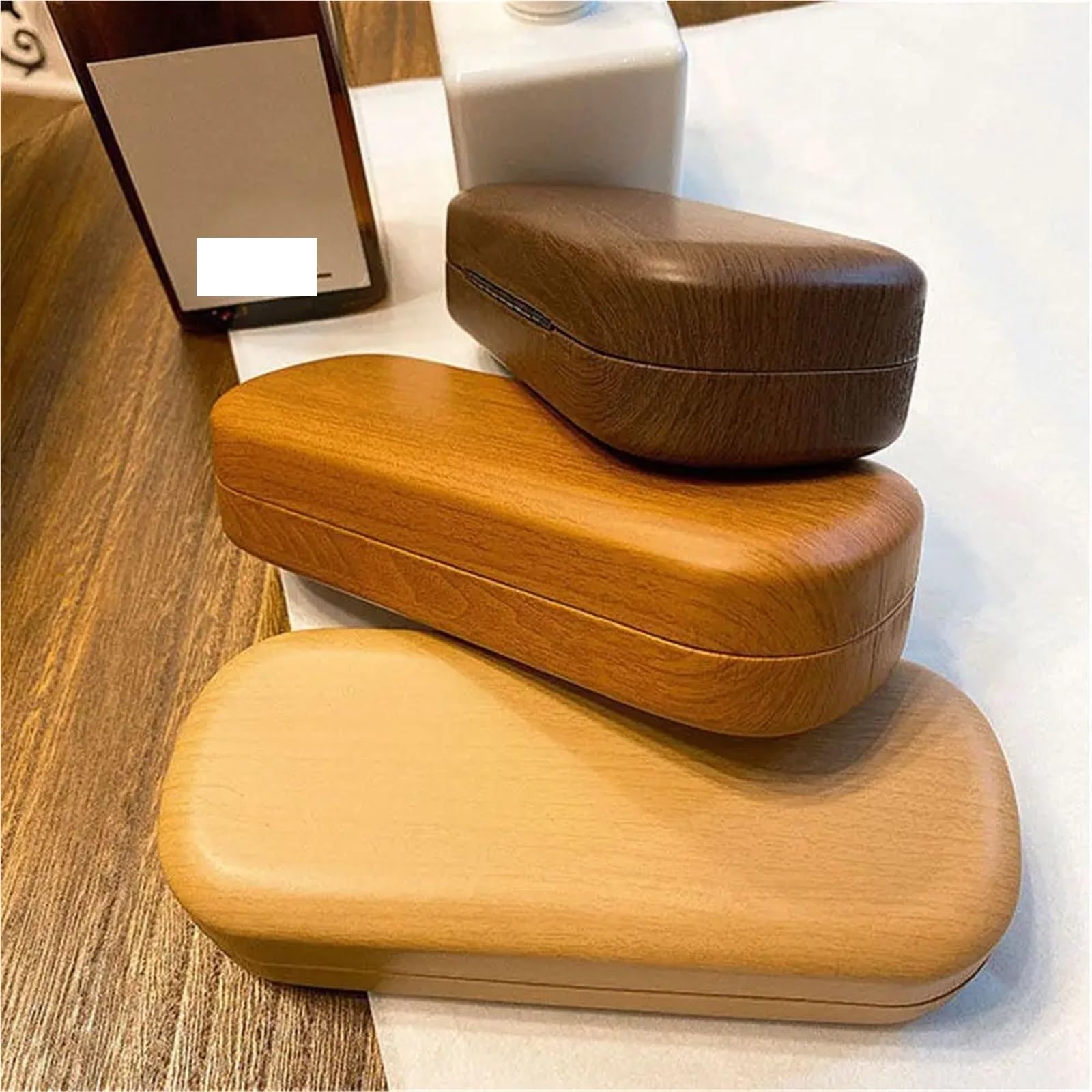 2 uds caja de gafas madera resistente al agua for mujer, lectura portátiles, estuche for sol, Protector Para Viajes Y Vacaciones