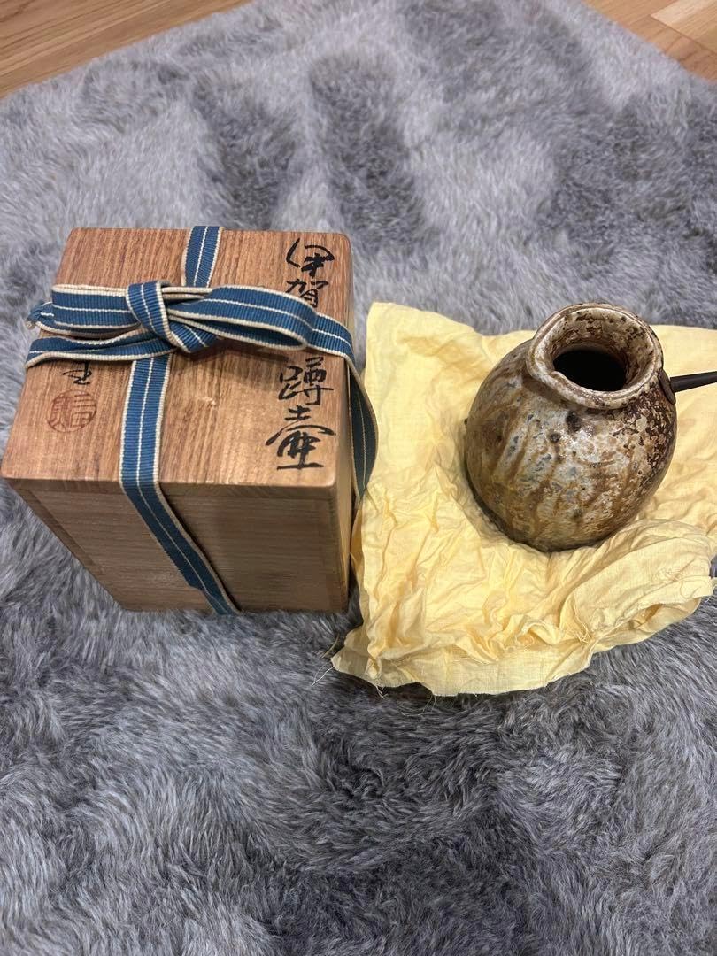 新作，限定SALE ≪茶道具≫ 美濃焼 【谷本景】『伊賀 壷』在印 桐共箱 真作保証 伊賀焼 谷本光生の長男 花器 花瓶