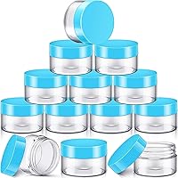 Vista 52 de SATINIOR Paquete de 12 tarros de plástico de 10 onzas con tapas, tarros redondos transparentes para cosméticos de viaje, para artículos de tocador