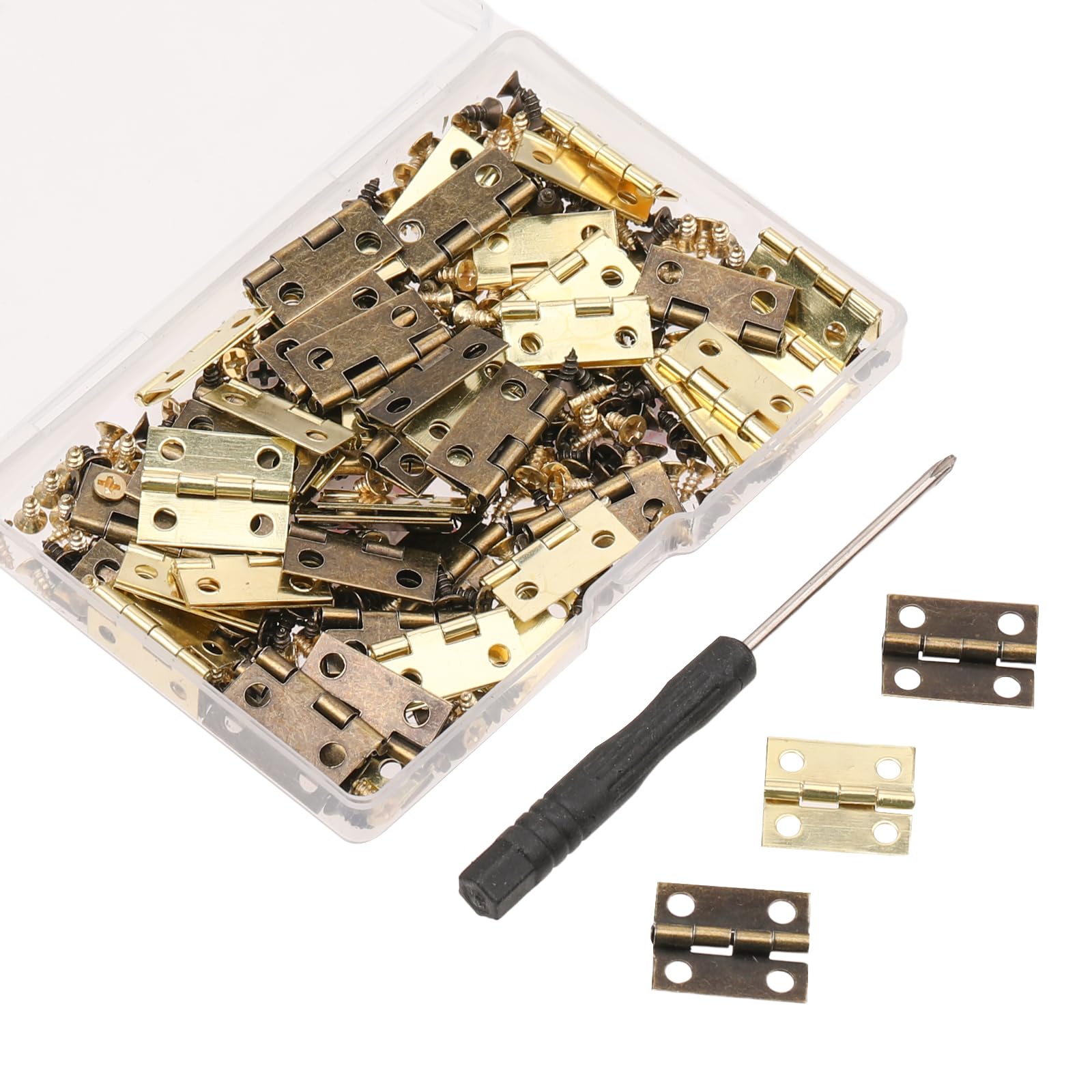 Mini Hinges - Antique Brass & Gold for Crafts -1 Mini Hinges - Antique Brass & Gold for Crafts -1