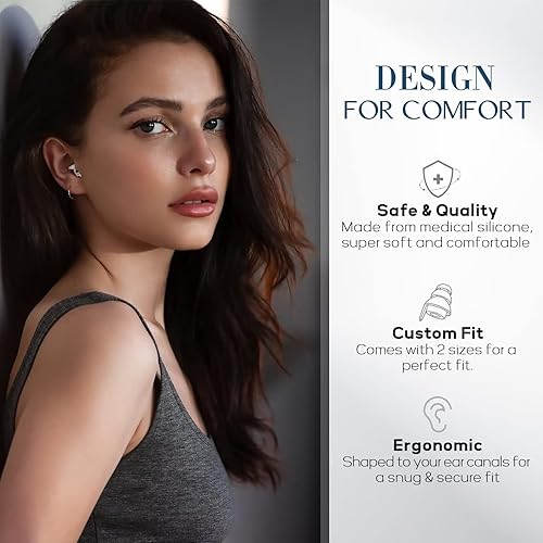 Miniatura 4 de Hearprotek Tapones para los oídos de conciertos, 2 pares de tapones reutilizables de alta fidelidad para los oídos de músico para conciertos, música
