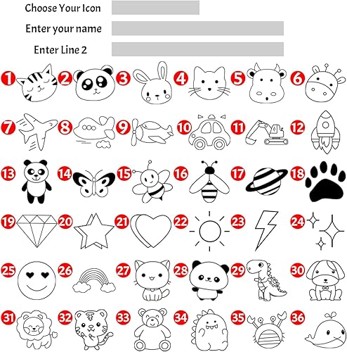 Miniatura 5 de Sello de nombre para ropa para niños, sello de jardín de infantes, sello de nombre personalizado, sellos de dibujos animados para niños y niñas, 4