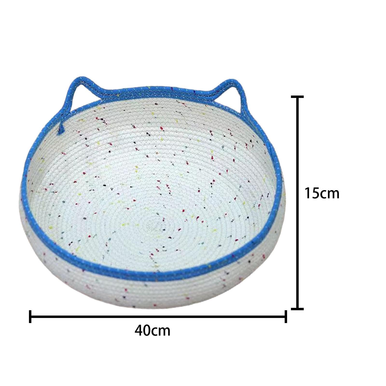 Letto Per Gatti In Corda Cotone - Cuccia Rotonda Intrecciata Traspirante Per Interni - Foto 3