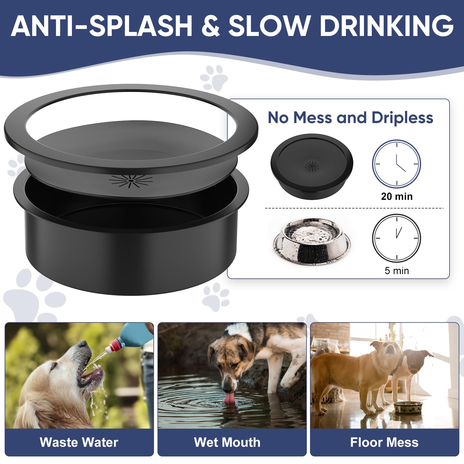XIAZ Elevated Dog Bowls Large Breed Raised Dogs Bowl Stand Large/Medium Sized Dog Slow Feeder Dogs Bowls Food Water Stands 5 Heights Adjustable 9/11/12/14in Pet Feeder Dish Station - image 6