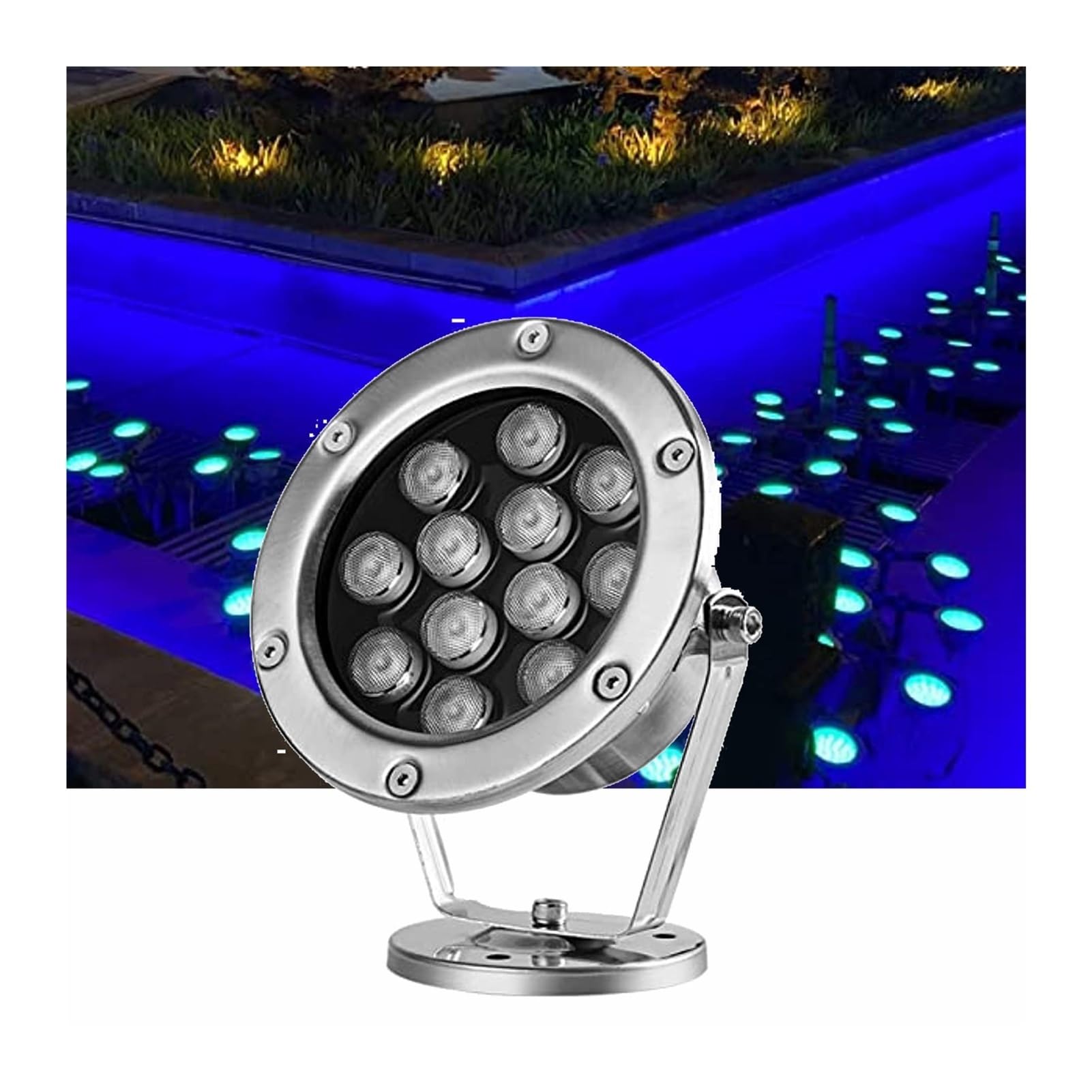 Luce Subacquea 12W, luci for laghetto a LED subacqueo, 12V-24V IP68 Impermeabile, Adatto for Patio, Illuminazione del Paesaggio (Red)