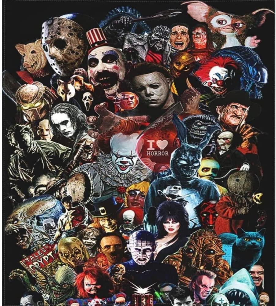 Wangmaomao Clear Paint By Numbers Kits 40Cm X 50Cm Canvas Diy Acrylic Painting For Adults And Kids With Paints Brushes And Card Sized Magnifier Horror Movie Characters-Frameless