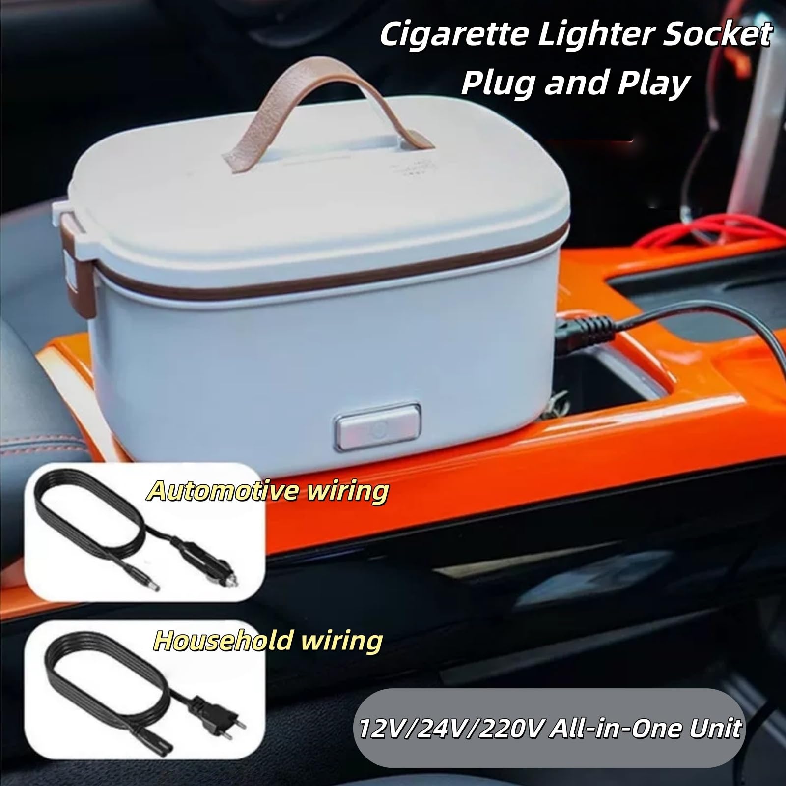 Contenitore termico per il pranzo alimentato dall'auto,vaporiera portatile elettrica per mantenere caldi i pasti,contenitore termico portatile elettrico per il pranzo(Style Two)
