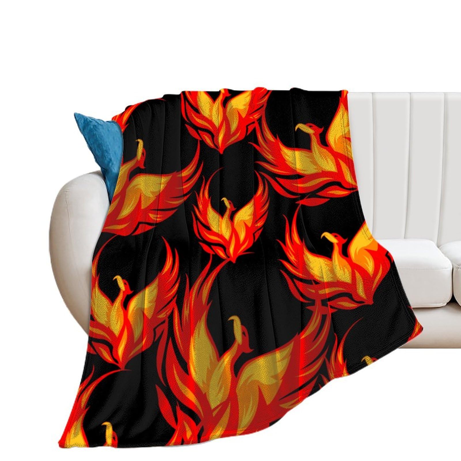 Nclqvjxzkhw Men's Style Phoenixbird Flannel Blanket Soft Throw Blankets Bed Couch Sofa Travel
