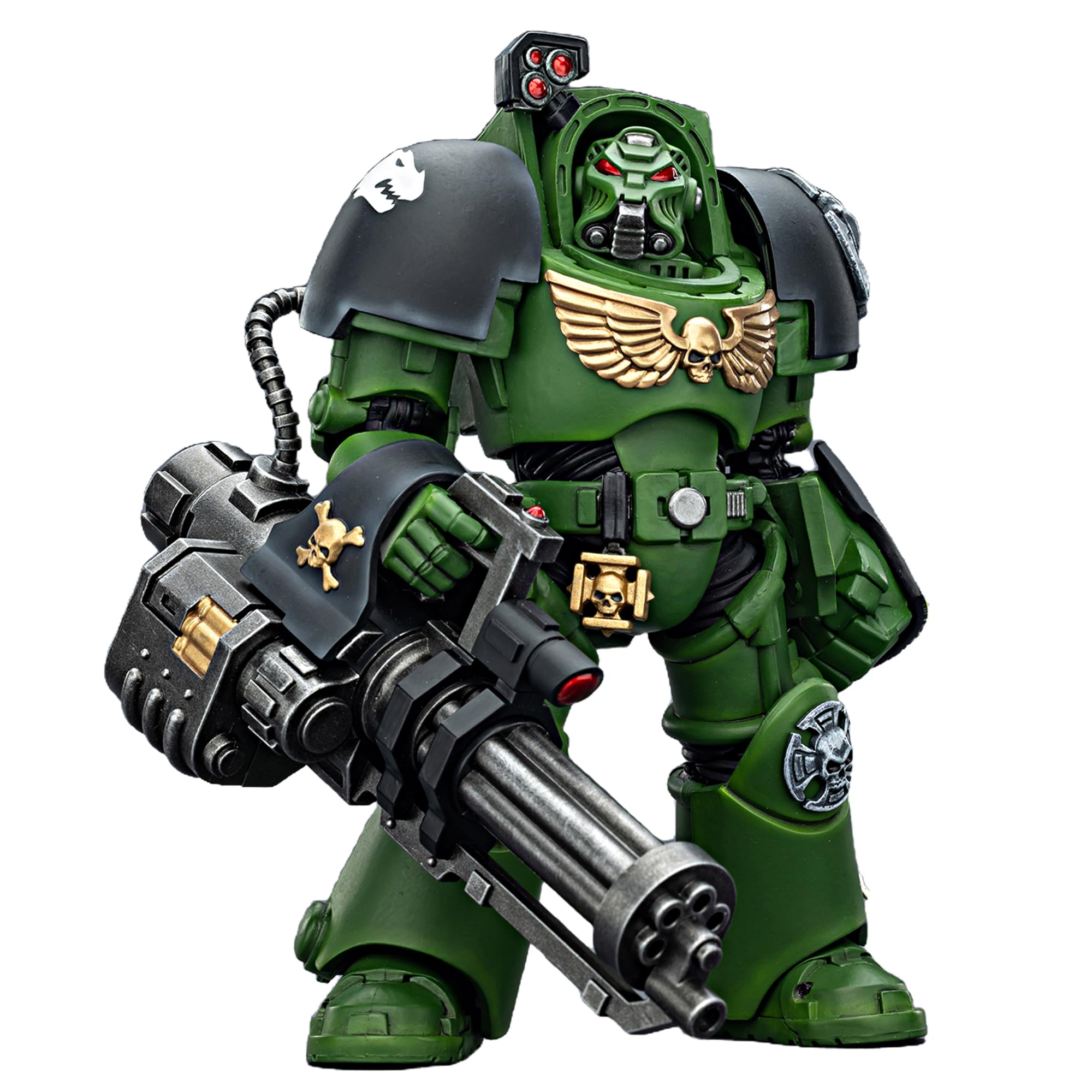 TOYVERSE Joytoy 1/18 Action Figure Warhammer 40,000, Salamanders Terminator 3 with Power Fist and Assault Cannon, Mobile Joints Character Model, 14.3 cm, 15 Years and Above