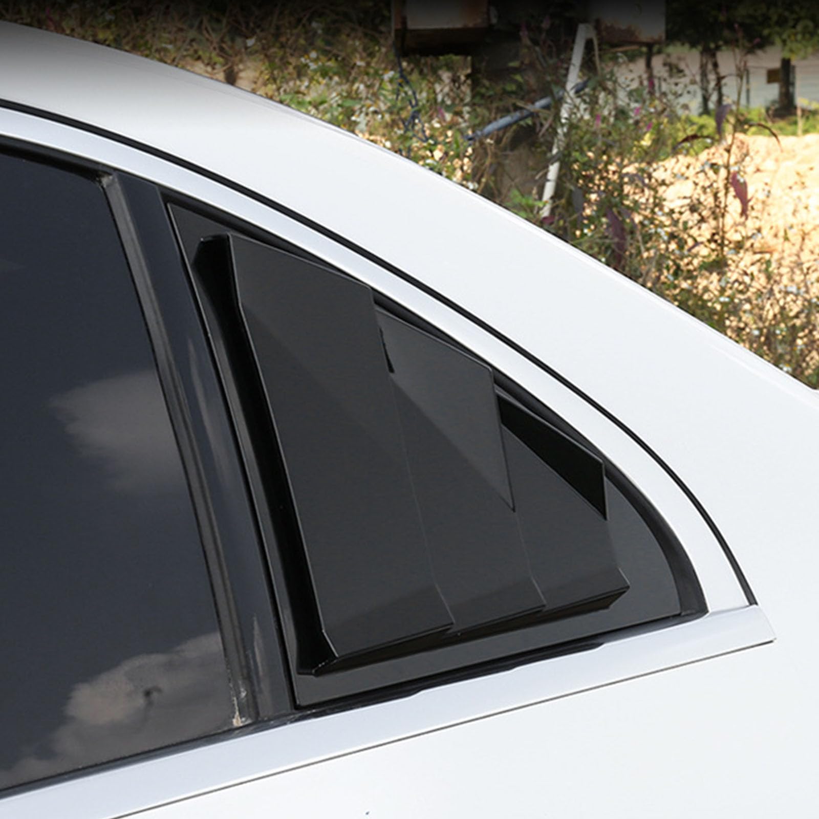 2 sztuki do Benz C-Class C180L C200L C260L 2019, tylne okiennice do samochodów, żaluzje boczne, osłony, wykończenia, akcesoria zewnętrzne ABS, czarny połysk
