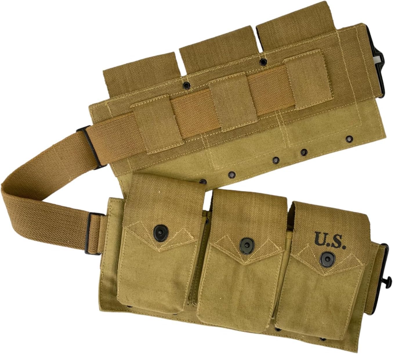 US WWII BAR Magazine Belt M1937 Automatic Rifle / M16 Magazine Belt for 20 Round 6-Pocket Ammo Carrier