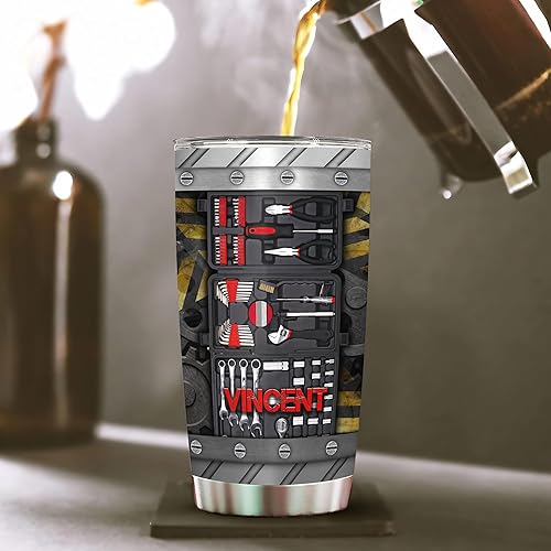 Vista 58 de WAZONE Vaso de café personalizado con nombre personalizado, taza de viaje de acero inoxidable con aislamiento de 20 onzas, 30 onzas, regalos