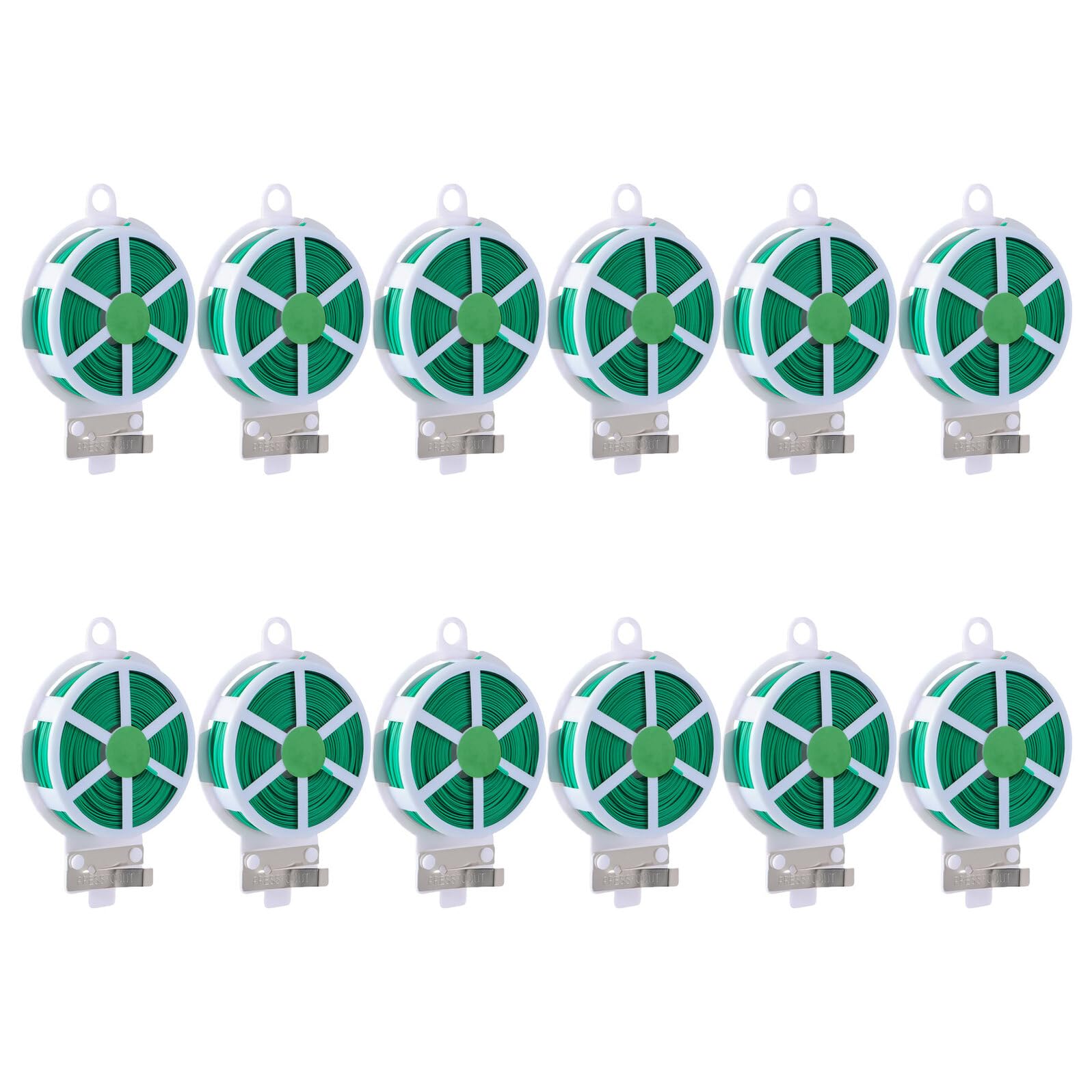 Lot de 12 Liens de Jardinage Flexibles Verts Fil Torsadé Gainé 50M pour Plantes Grimpantes Attaches de Tuteur Solide Protection des Tiges Fixation Polyvalente pour Jardin et