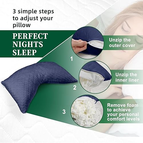 Miniatura 9 de Almohada cervical para alivio del dolor para soporte de cuello y hombros, almohadas de espuma viscoelástica cervical de diseño hueco, almohada