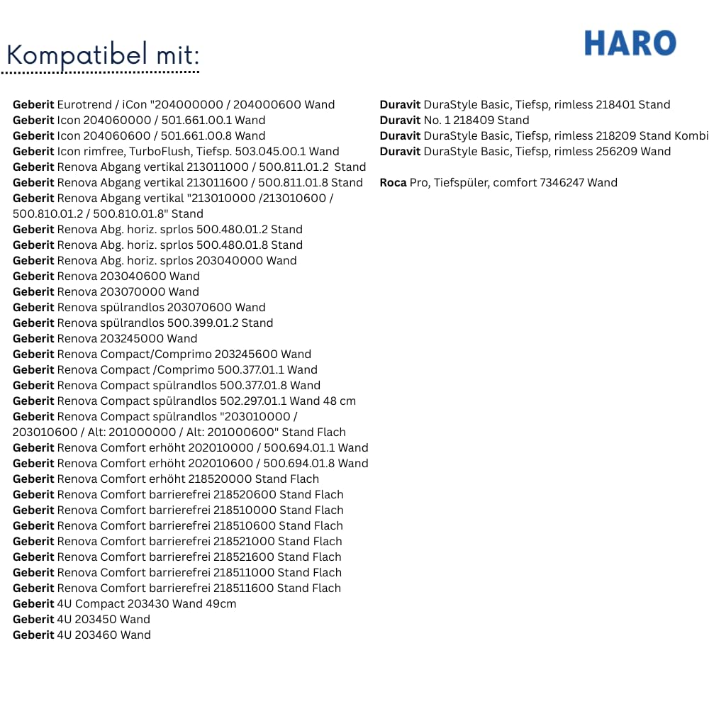 HARO Samar D-Shape WC-Sitz Weiß aus Duroplast mit Absenkautomatik