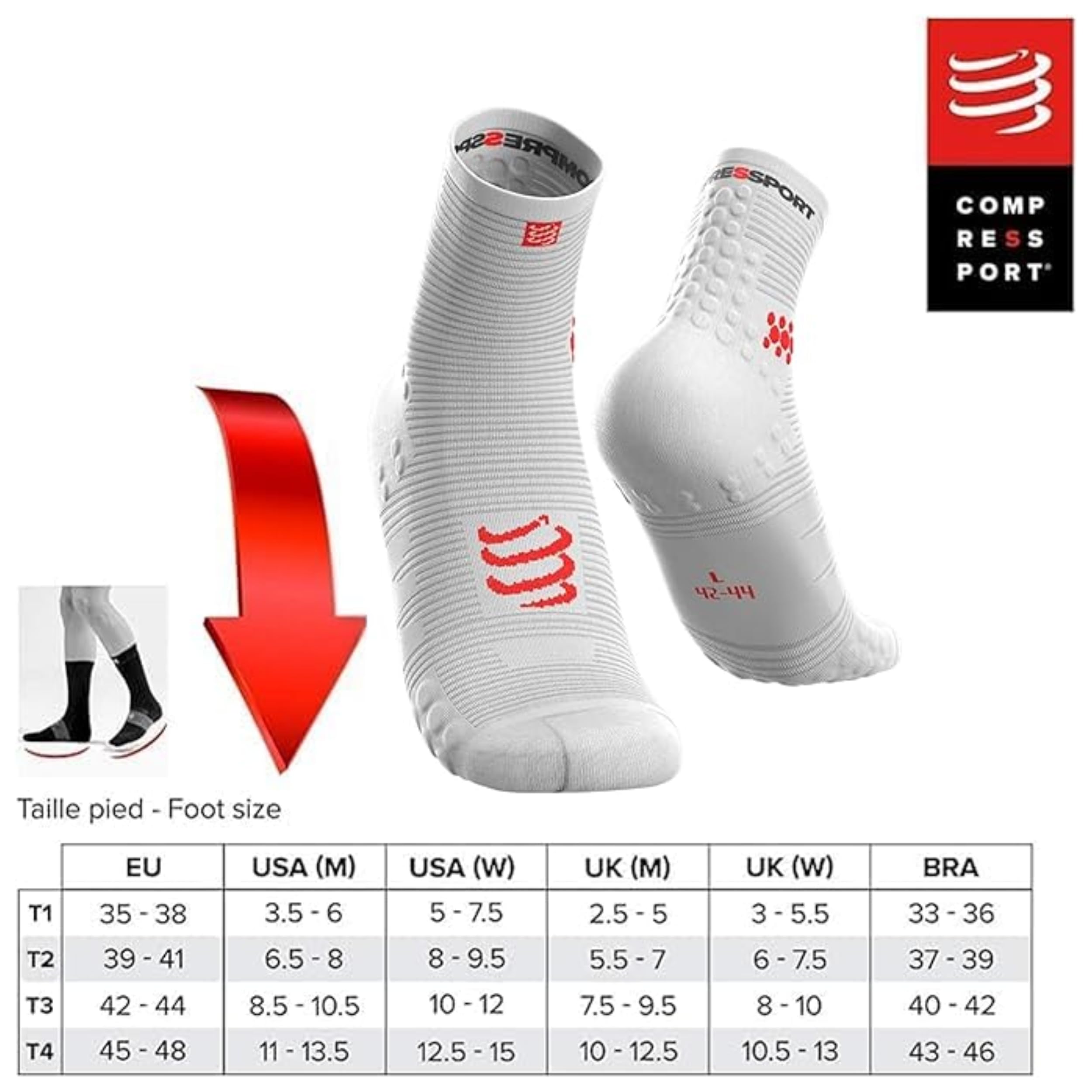 Visiter la boutique COMPRESSPORT COMPRESSPORT Chaussettes De Course à Pied - Pro Racing Socks V3 Run High - Pour Entraînement et Compétition - Taille et couleur différent in use