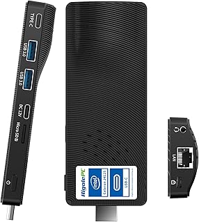HIGOLEPC Mini PC Windows 11 Pro Intel Celeron J4125 8GB/128GB,Micro Computer Stick PC USB PD3.0 and HDMI 4K Gigabit Ethernet,WiFi 6.0,BT 5.2, Mini Computer on Business Office Media Home