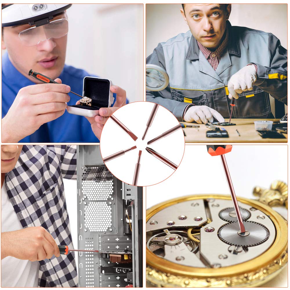 XBRdepot Flat and Phillips Screwdriver Set for Eye Glasses Sunglasses Jewelry Watch iPhone Computer Electronics Micro Tiny Screws