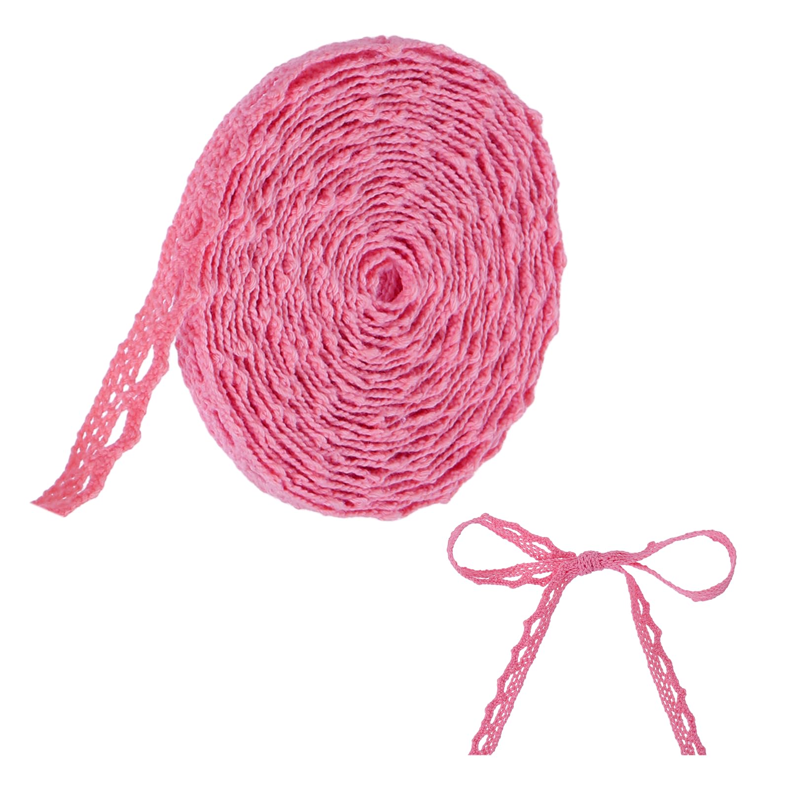 sourcing map 10 Yards Rose Red Lace Trim, 0.4 Inch Wide Vintage Floral Fabric Lace Ribbon by the Roll for DIY Handicrafts Wedding Decorating Sewing Bouquet Hair Bow Making Gift Wrapping