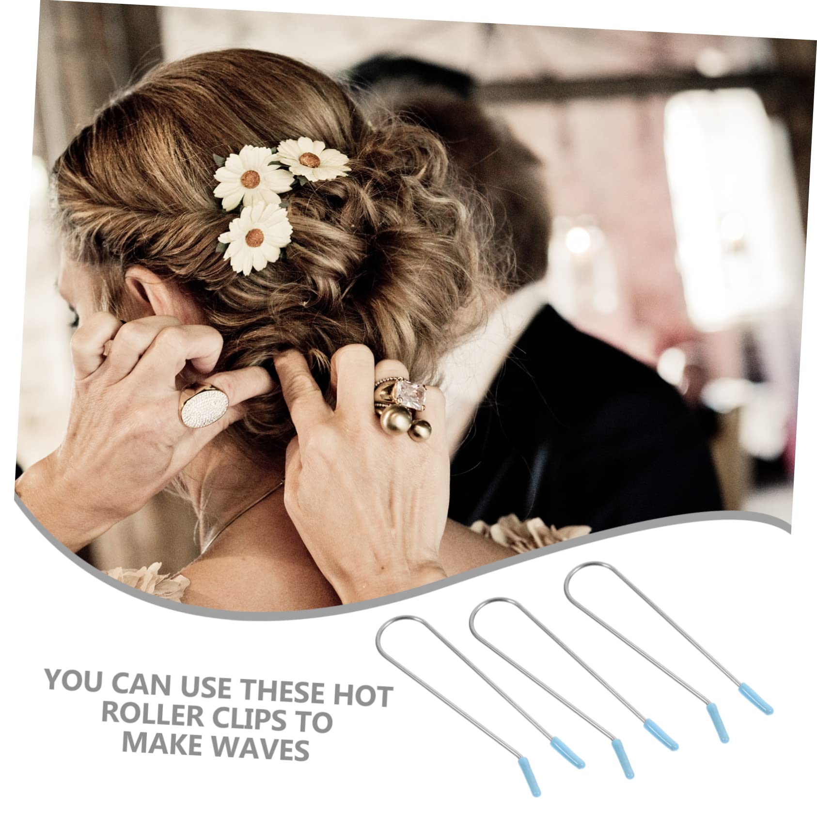 FRCOLOR Sets Hot Roller Clips Replacement Spiral Hair Curlers U-shaped Clips for Hair Volume Pcs