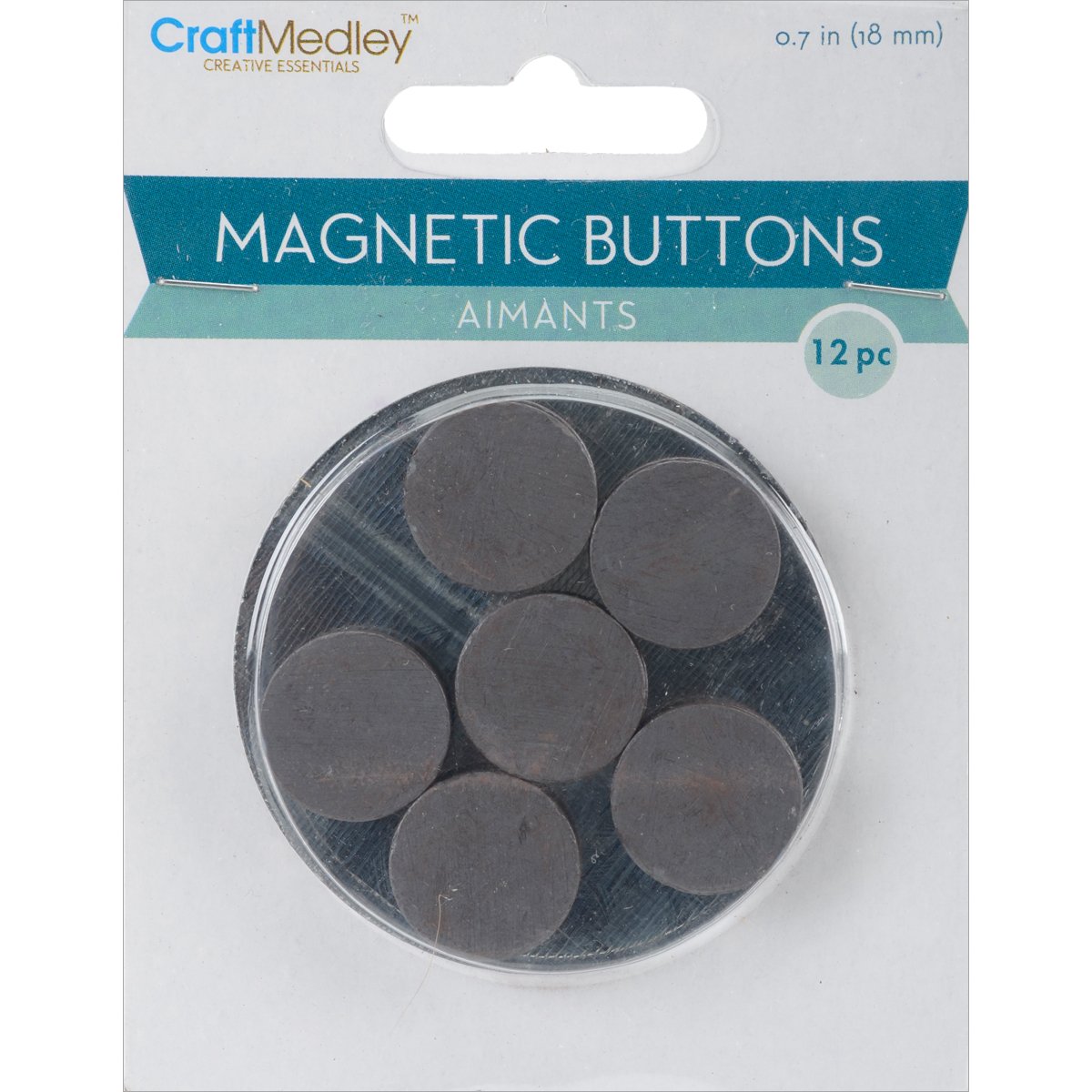 Multicraft Imports MCMT-048 Magnetic Buttons On Mirror-18mm 12-Pk