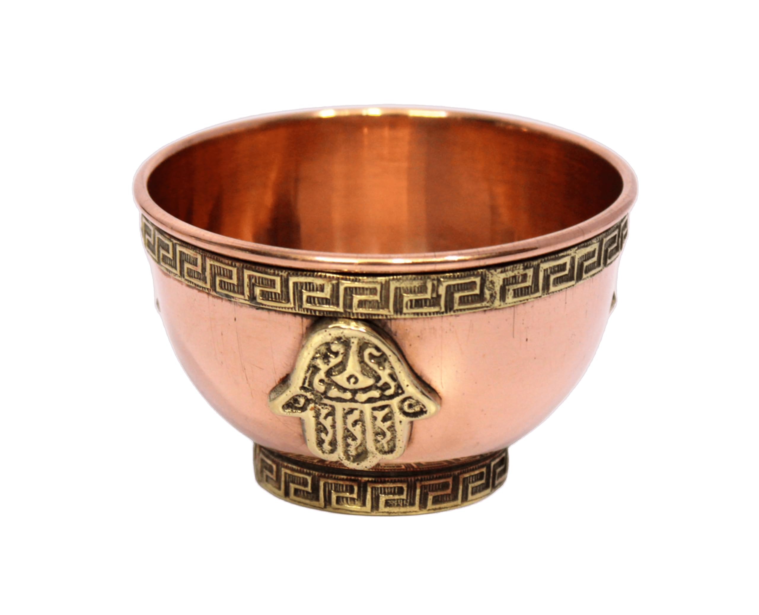 eSplanade 3-inch Copper Offering Altar Bowl with Compassion Design, Hand
