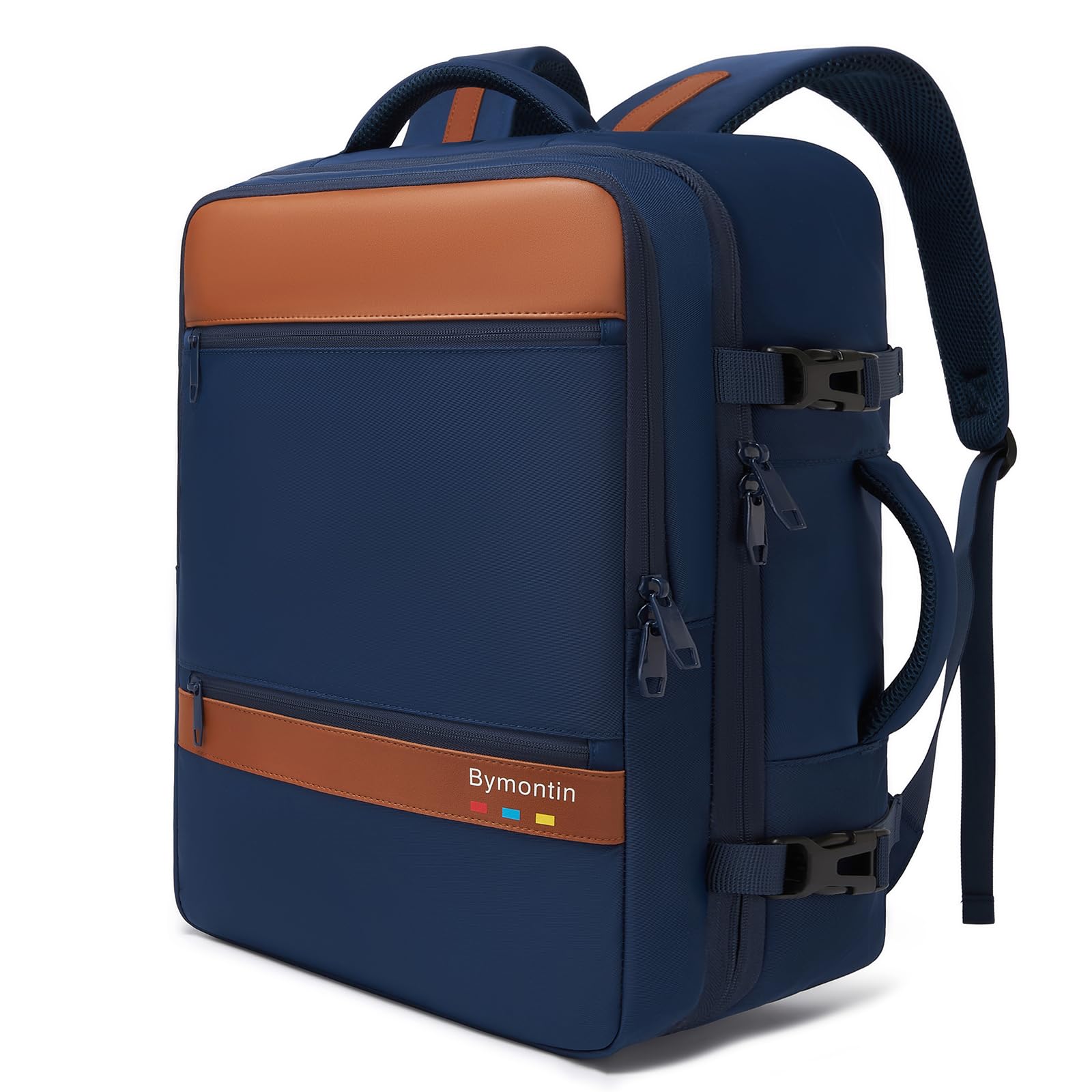 Bymontin Smart Suitcase-style Laptop Backpack, 25L / 35L Practical Travel Bag for Work, Leisure & Flight, Luggage-Style Commuter Pack (Navy, 25L)