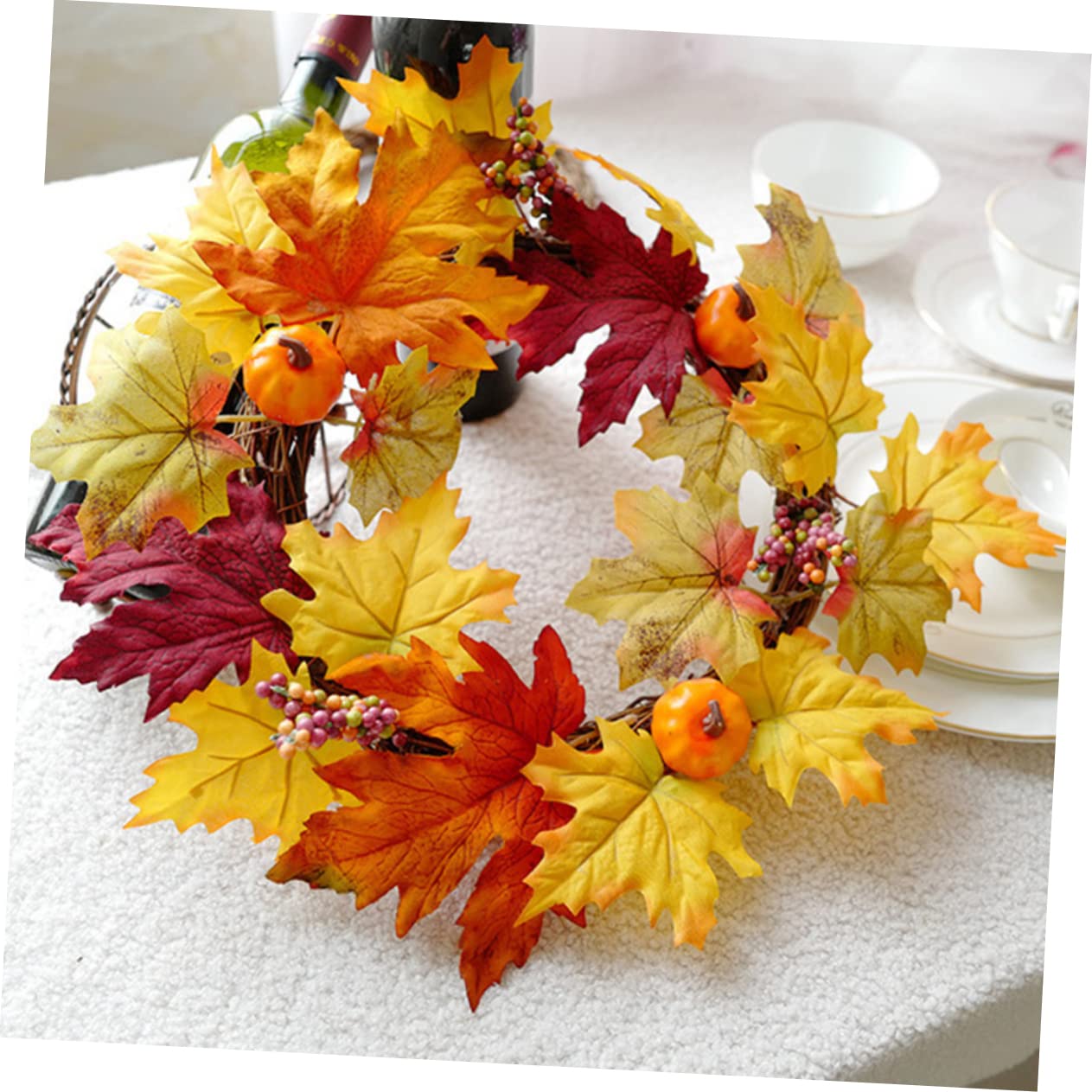 Toyvian 3pièces Guirlande De Décoration Halloween avec Citrouilles Et Érable Idéale pour Fêtes Décorations De Maison Orange