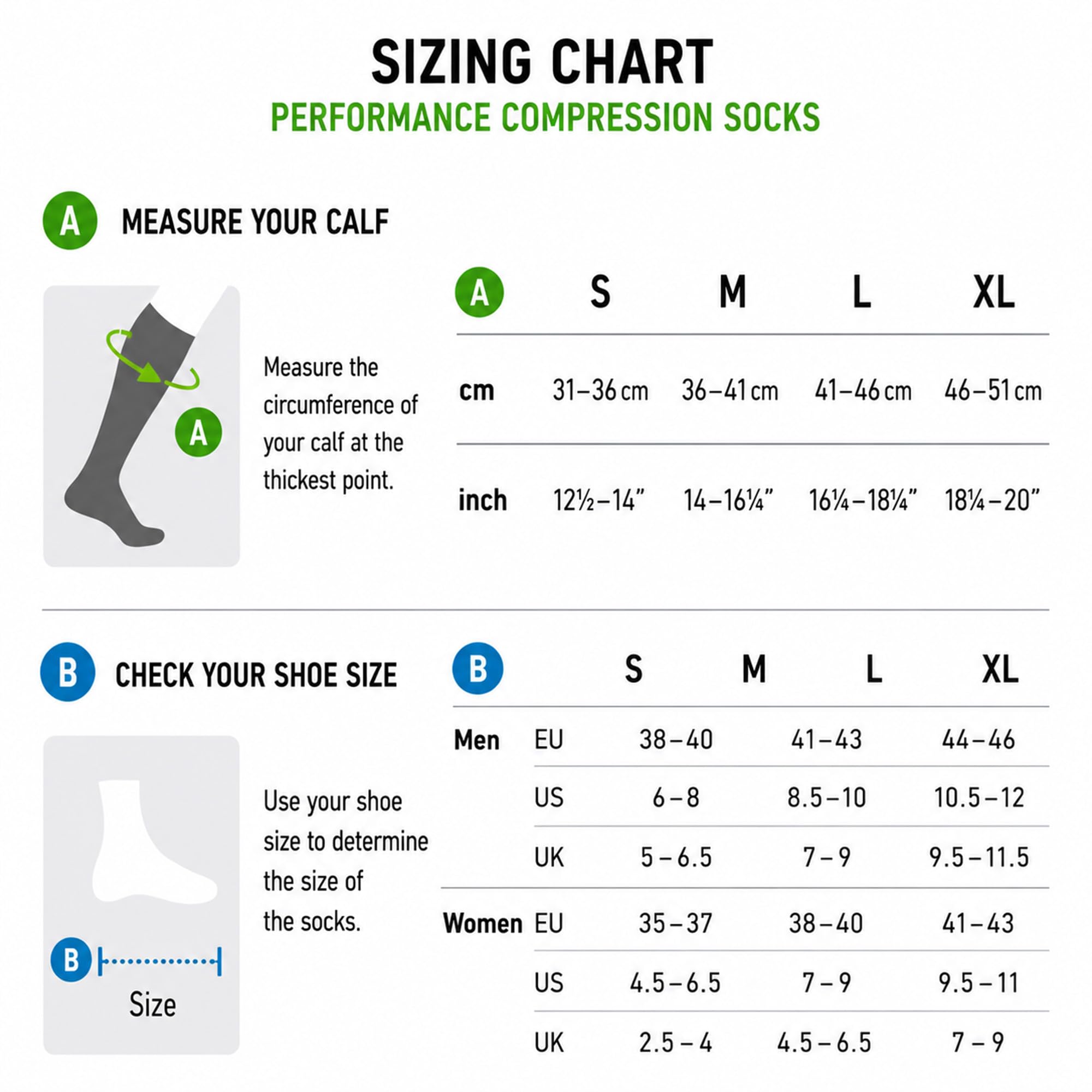 BAUERFEIND Calzini da corsa "Run Performance Compression Socks 2.0", 1 paio di calzini sportivi con compressione e pois 3D, calze da corsa, bianco/S, 39-42