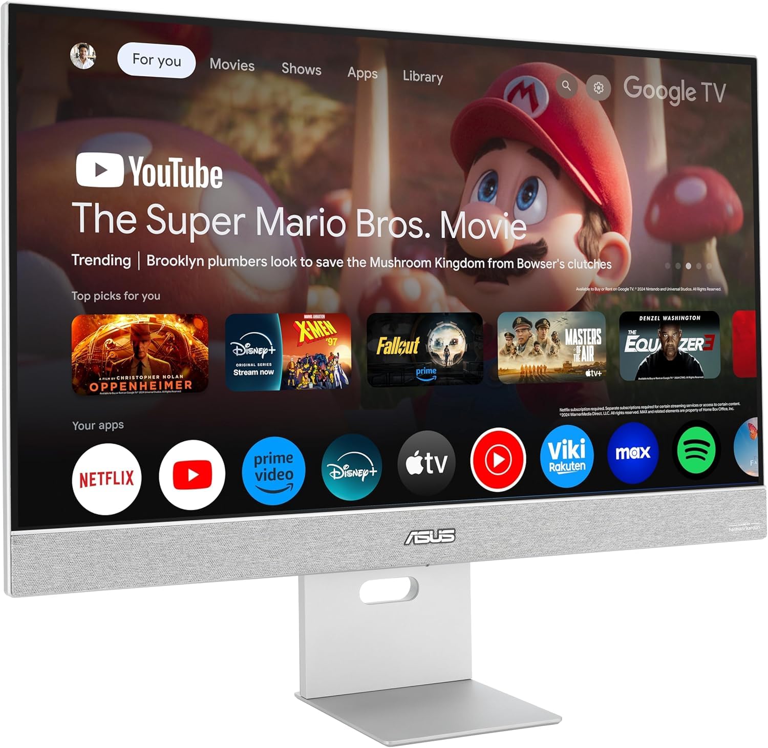 ASUS ZenScreen MS27UC Monitor 27", Ultra HD IPS (3840x2160), HDMI, DisplayPort, Hub USB, Compatibile con Google TV e con lo Streaming, 99% sRGB, Argento