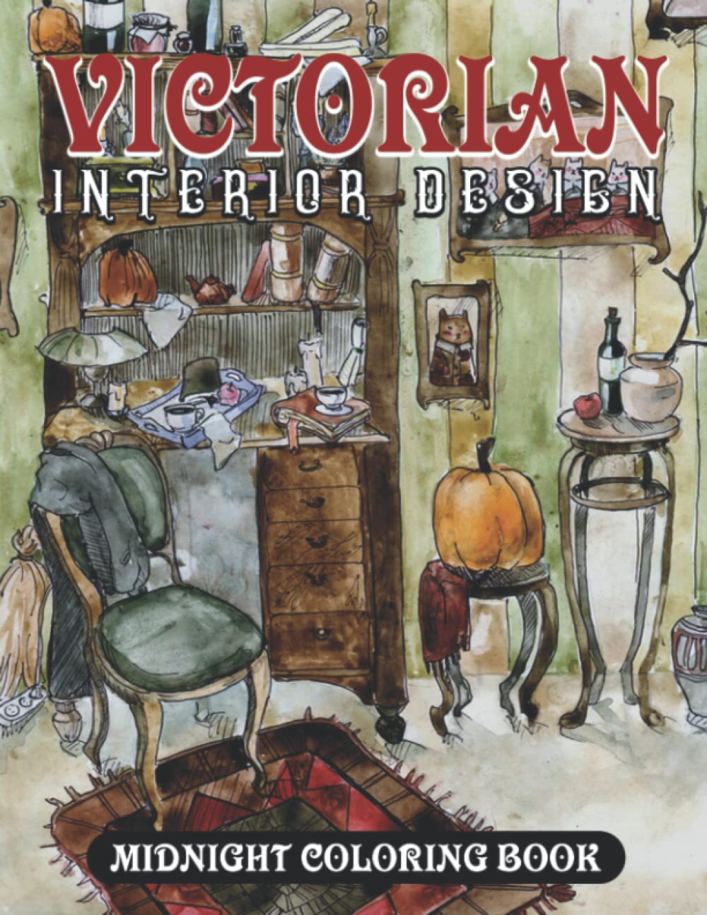 Buy Midnight Victorian Interior Design Coloring Book Historical