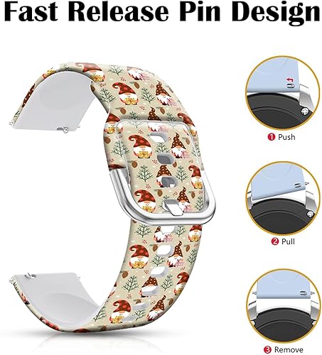 Miniatura 10 de DOO UC Correa de silicona floral de Navidad de 0.787 pulgadas compatible con Samsung Watch Active 2 de 1.575 pulgadas, 1.654 pulgadas, correa de