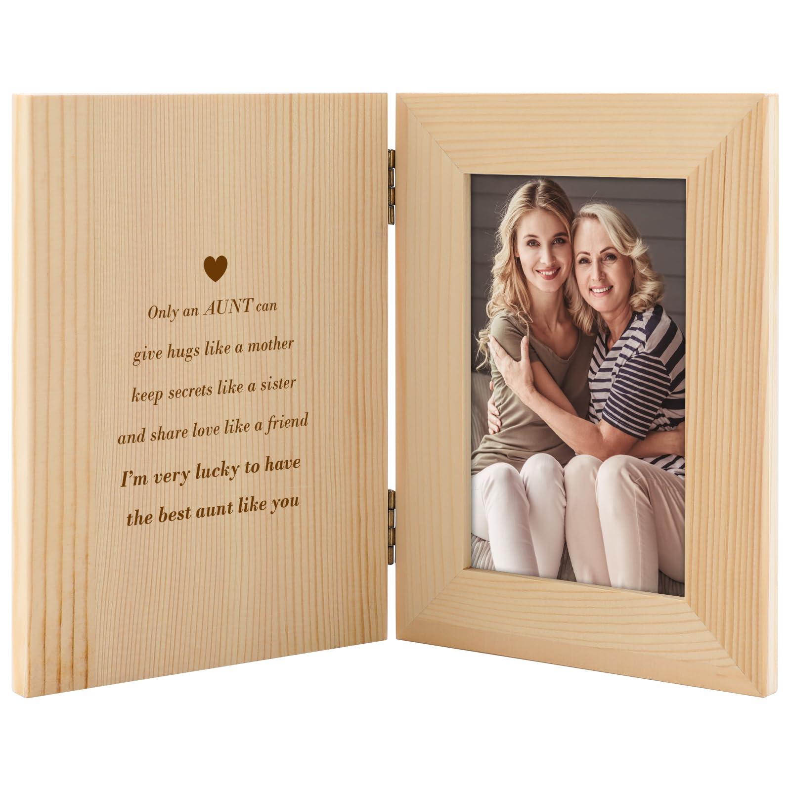 WelskyWelsky Aunt Photo Frame-Aunt Gifts from Niece Nephew to Aunt Birthday Gifts Ideas, Mothers Day Gifts for Aunt Wooden Picture Frame Happy Retirement Wedding Birthday Gifts for Best Auntie Gifts Ideas