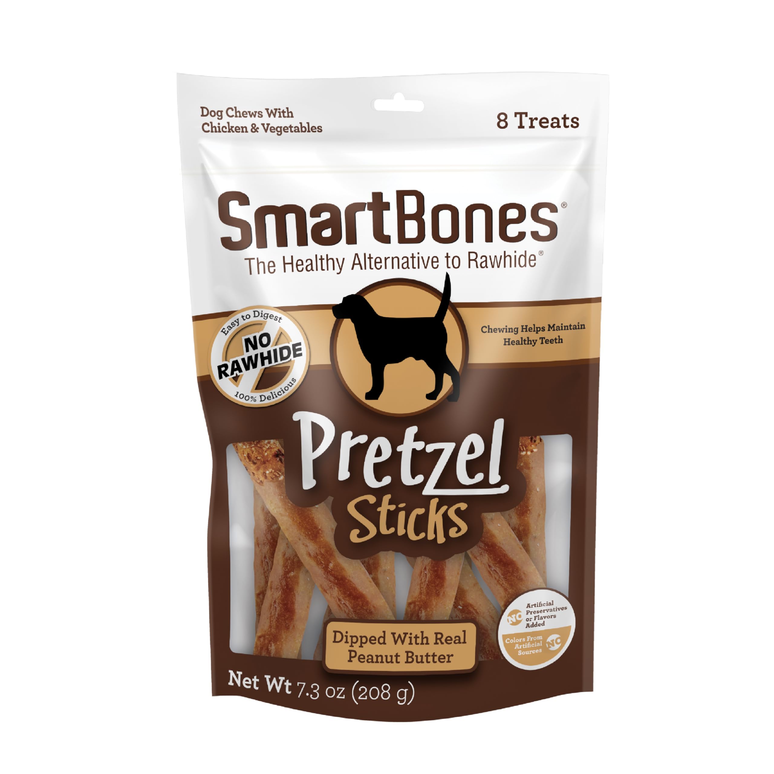 SmartBones No Artificial Colors or Preservatives Pretzel-Style Chews, Treat Your Dog to a Fun Shapped Rawhide-Free Chew 8 Count (Pack of 1)